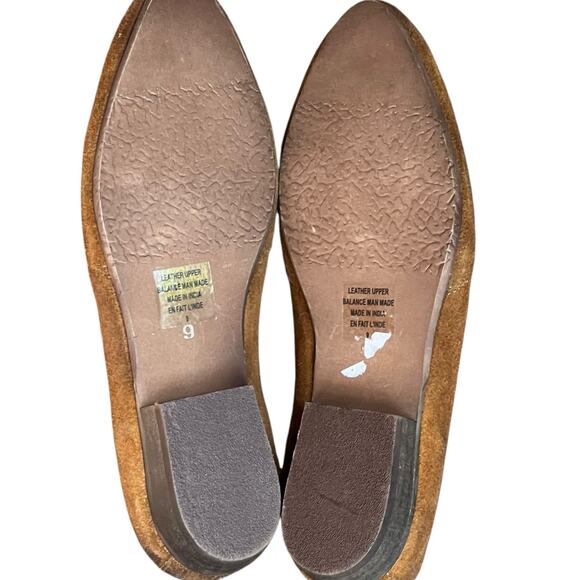 Seychelles Skein Loafer Shoes Women 9 Cognac Brown Nubuck Leather Modern Classic - Picture 11 of 14